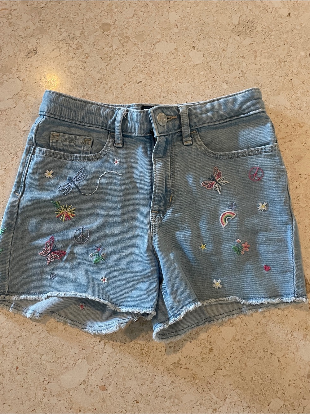 GAP Light Blue Embroidered Denim Shorts